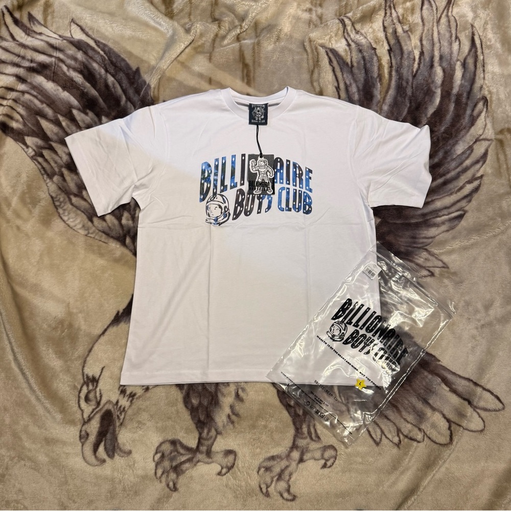 Billionaire Boys Club White Tee with Blue and Black Logo